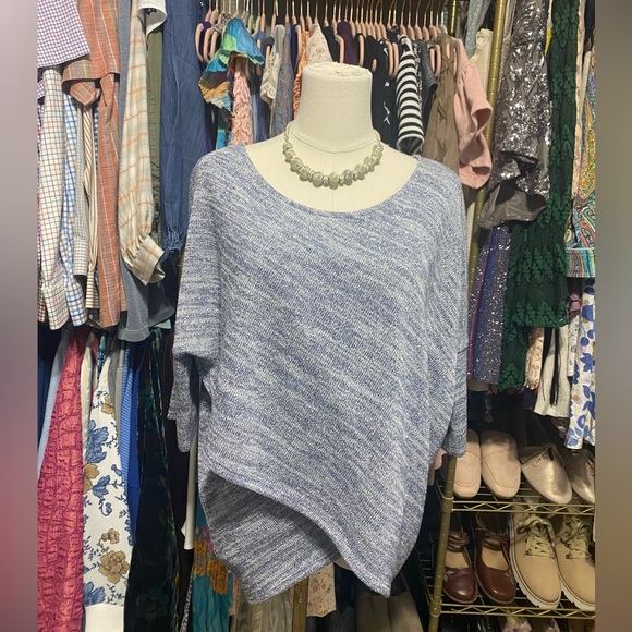 White House Black Market Sweater Blue with Silver Flecks Size Small - Picture 1 of 13